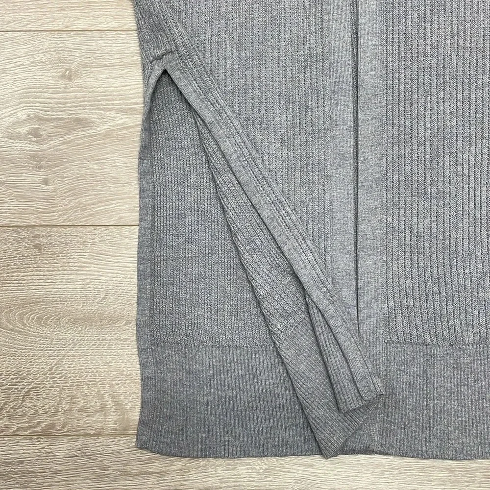 Athleta Long Sweater Duster Cardigan Merino Wool Blend Blue Gray S